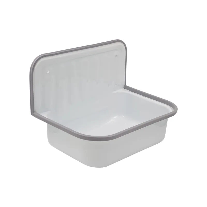 Best-design "suula" uitstortgootsteen zwaar-staal ge?mailleerd 50x33 cm wit Weekendaanbieding