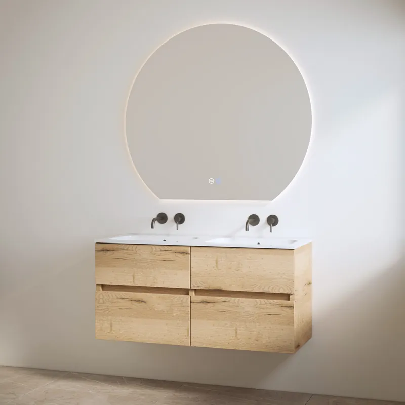 Alleen Vandaag Best-design badkamermeubelset "bora" halifax onderkast + duo wastafel zonder kraangaten 120cm