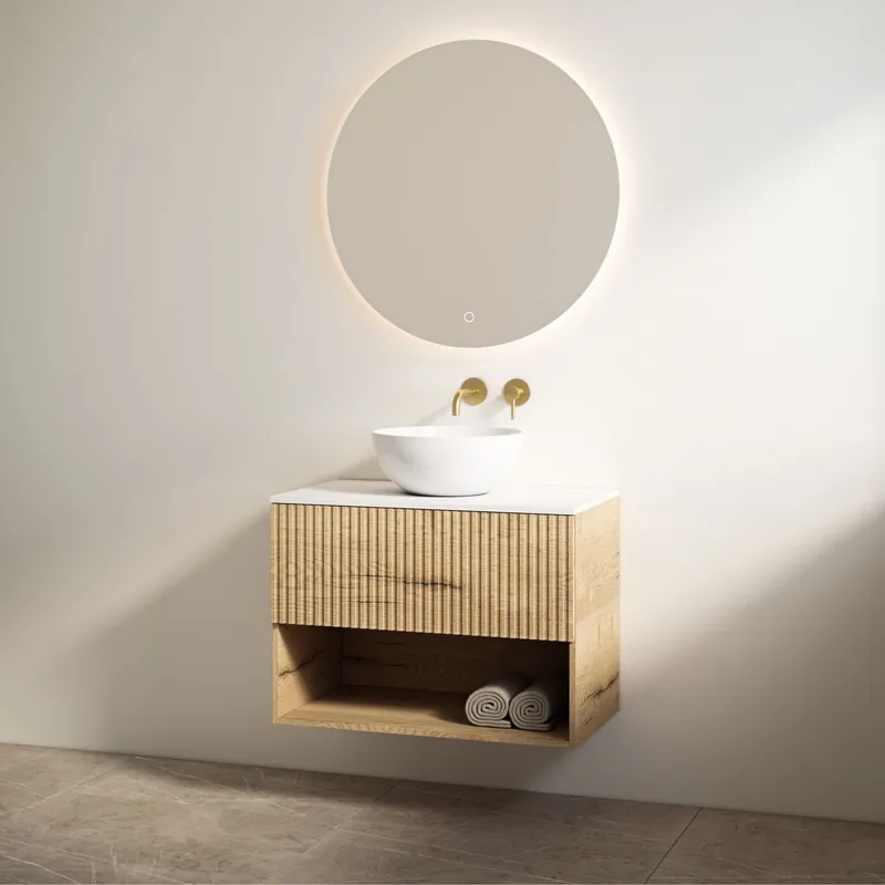 Best-design badkamermeubelset "rigatti-78" halifax onderkast + mat-wit meubelblad 78 cm Direct Beschikbaar