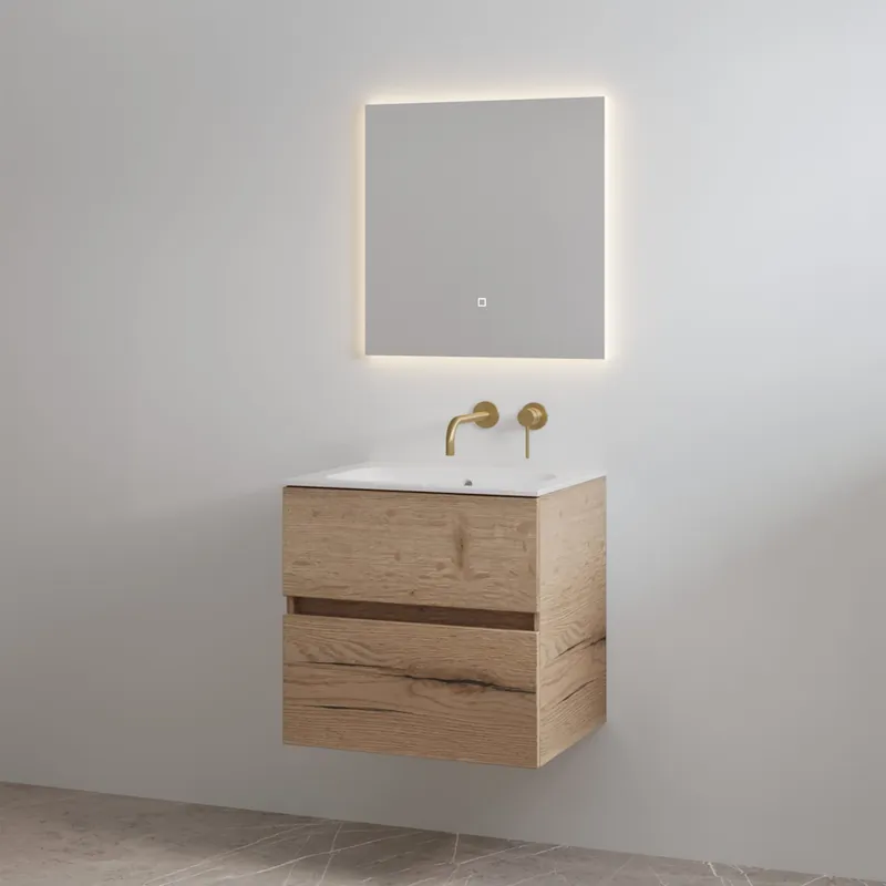 Best-design badkamermeubelset "splash-60" halifax onderkast + wastafel zonder kraangat 60cm Korting