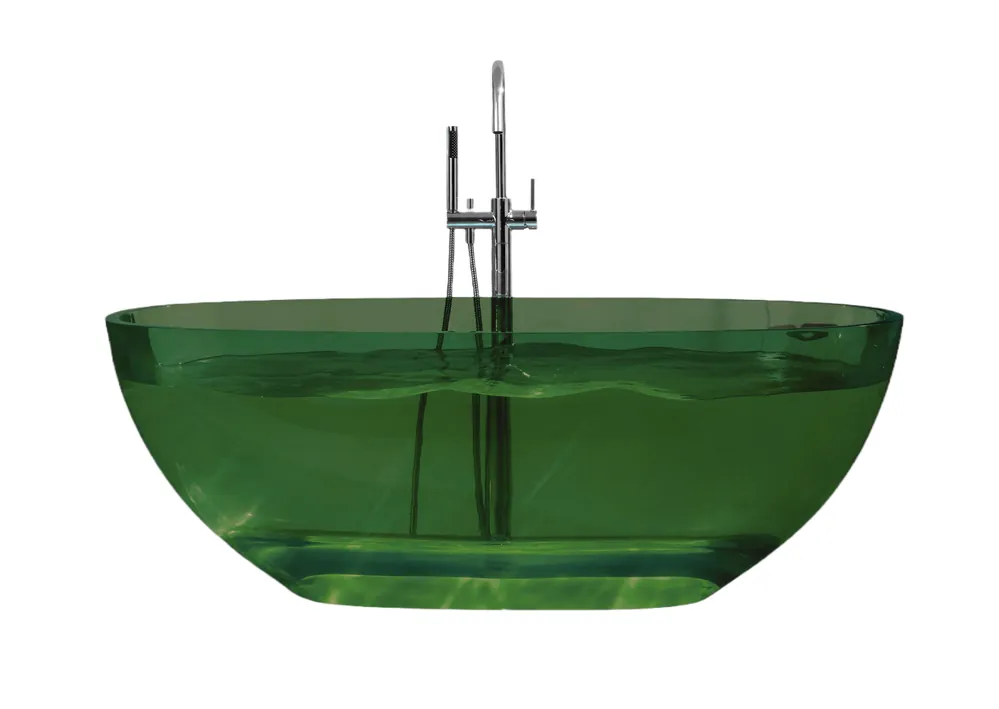 Best-design color "transpa-emerald" vrijstaand bad 170 x 78 x 56 cm Gereduceerde Prijs