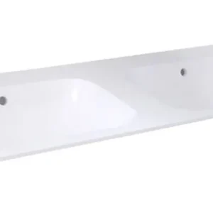 Best-design duo-wastafel 120 cm tbv. meubel "bora" zonder kraangaten Uitverkoop