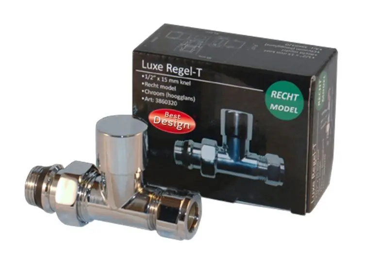 Actieprijs Best-design luxe "regel-t (voetventiel) recht" 1/2''x15mm