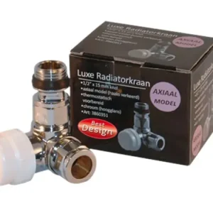 Best-design luxe "thermostatische radiatorkraan axiaal" 1/2''x15mm Seizoensaanbieding