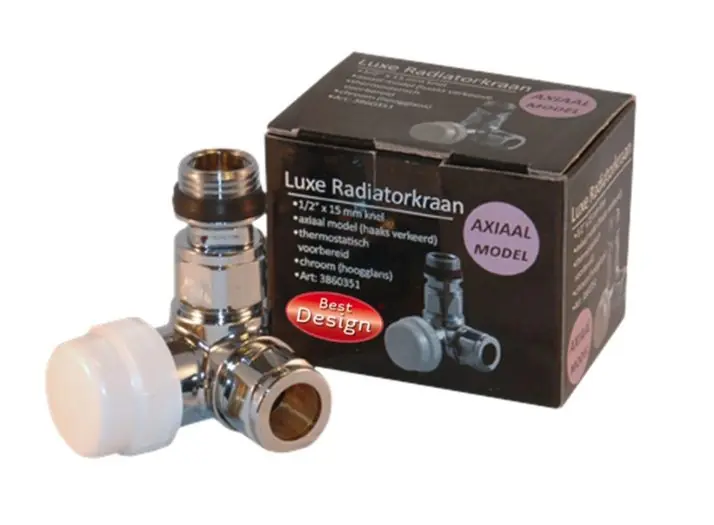 Best-design luxe "thermostatische radiatorkraan axiaal" 1/2''x15mm Seizoensaanbieding