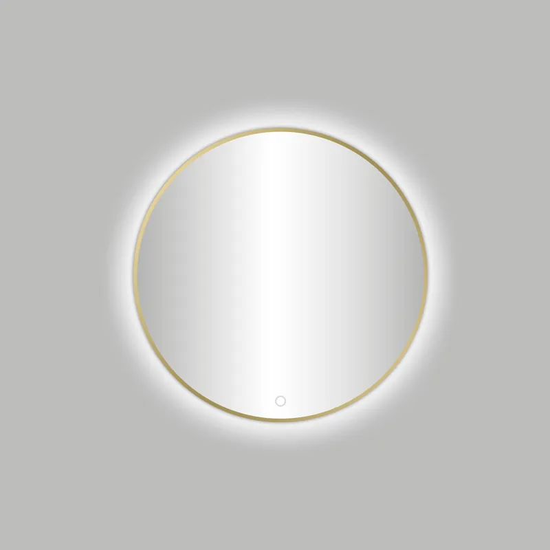 Direct Verzonden Best-design nancy "veneti?-thin" ronde spiegel incl. led verlichting diameter 60cm mat-goud