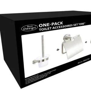 Best-design one-pack toilet accessoires set "ore" rvs-304 Koopje