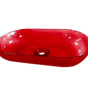 Lage Prijs Best-design opbouw-waskom color "transpa-red" 54x34x12cm
