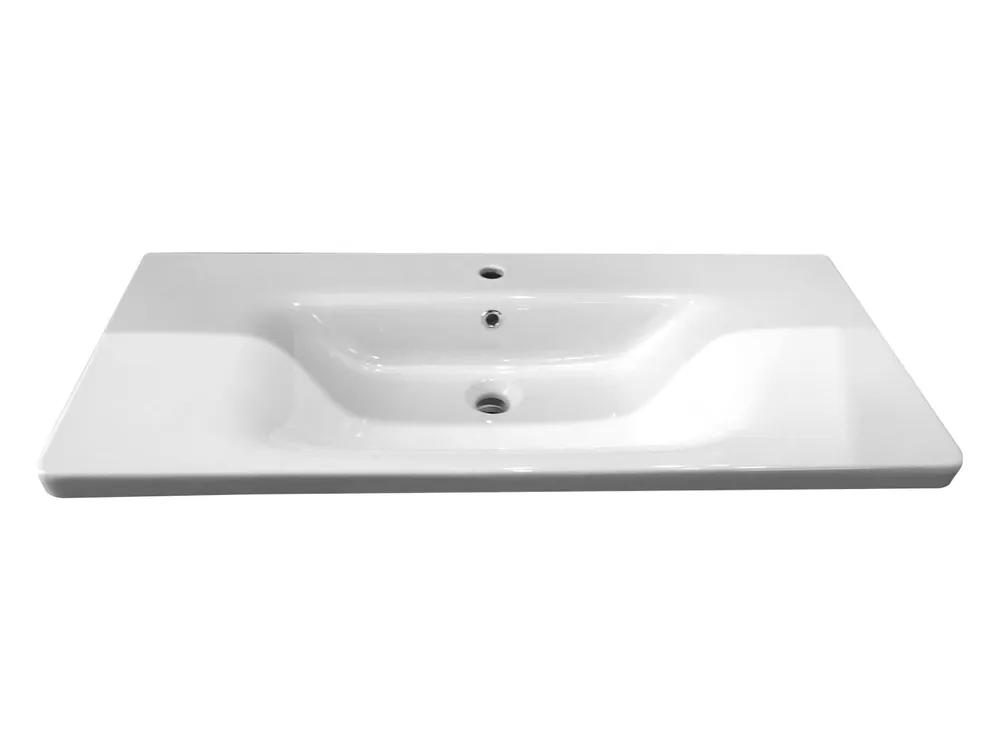 Koop Online Best-design wastafel 100 cm tbv meubel "quick" met kraangat