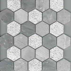 Mosaic stone hexagon chip 5,3x5,3 cm (30x30cm) Koopje