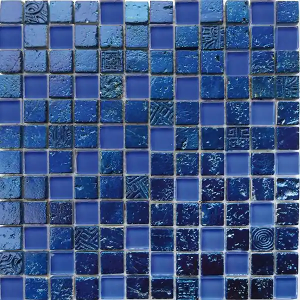 Direct Beschikbaar Mozaiek bonito bo.005 blue 2,3x2,3 cm (29,5x29,5cm)