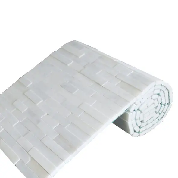 Beperkte Voorraad Mozaiek brickstone rol white 34x150 cm