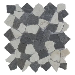 Mozaiek mix white darkgrey 29,4x29,4 cm (sample) Goedkoop