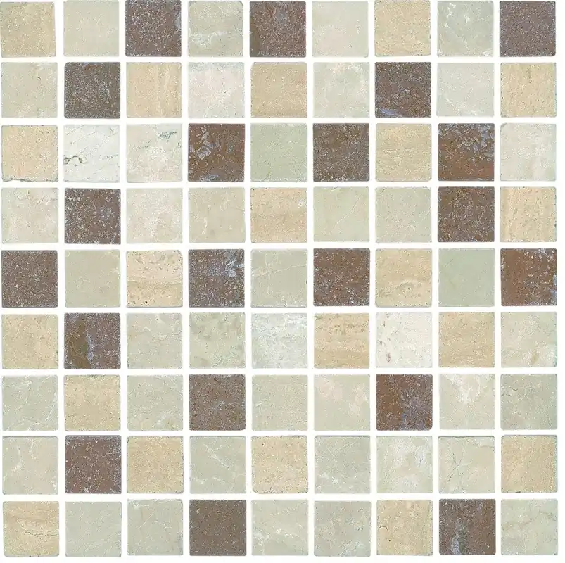 Mozaiek mos 31mm noce chiaro botticino 3,1x3,1 cm (30,5x30,5cm) Beperkte Voorraad