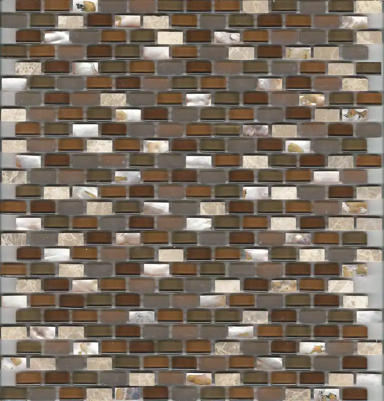 Dagaanbieding Mozaiek mos miniperla brown 30x30cm