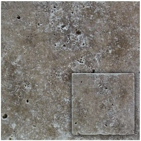 Gratis Retour Natuursteen travertino noce 10x10 cm