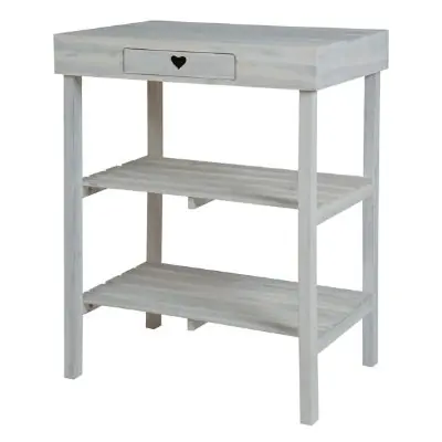 Fabrieksprijs Plantenbak oppottafel wit met lade 50x70xh90 acacia fsc