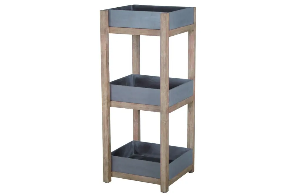 Plantenbak Sandstone met 3 schappen - 40x40x97(h) cm Korting