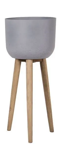 Gereduceerde Prijs Plantenbak Sandstone Pot-Grey - 36,5x36,5x86(h) cm