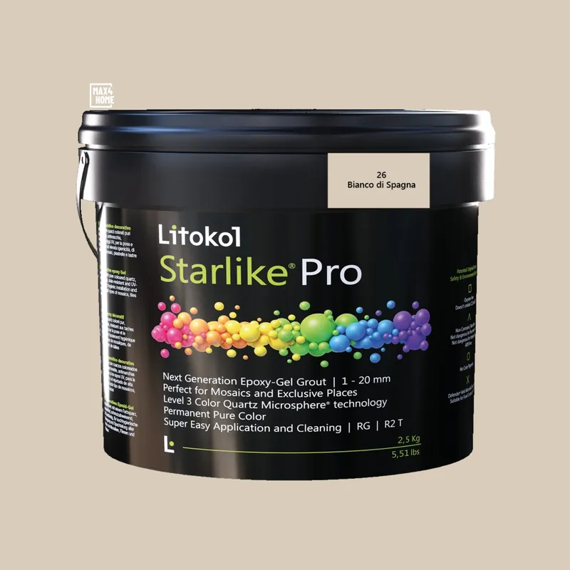 Starlike Pro Lijm en Voegmiddel 2 Componenten Epoxy - 26 White di Spagna 2,5kg Laatste Versie