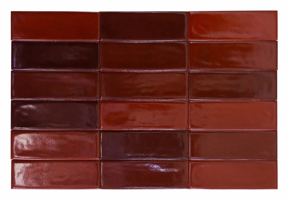 Goedkoop Tegels handvorm calpe red glans 5x15 cm (sample)