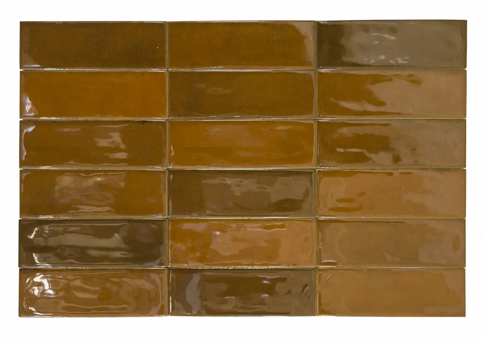 Tegels handvorm calpe terra glans 5x15 cm Seizoensaanbieding