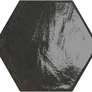 Tegels handvorm carmen hexagon black 13x15 cm (sample) Seizoensaanbieding