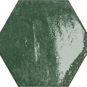 Tegels handvorm carmen hexagon green 13x15 cm (sample) Op = Op