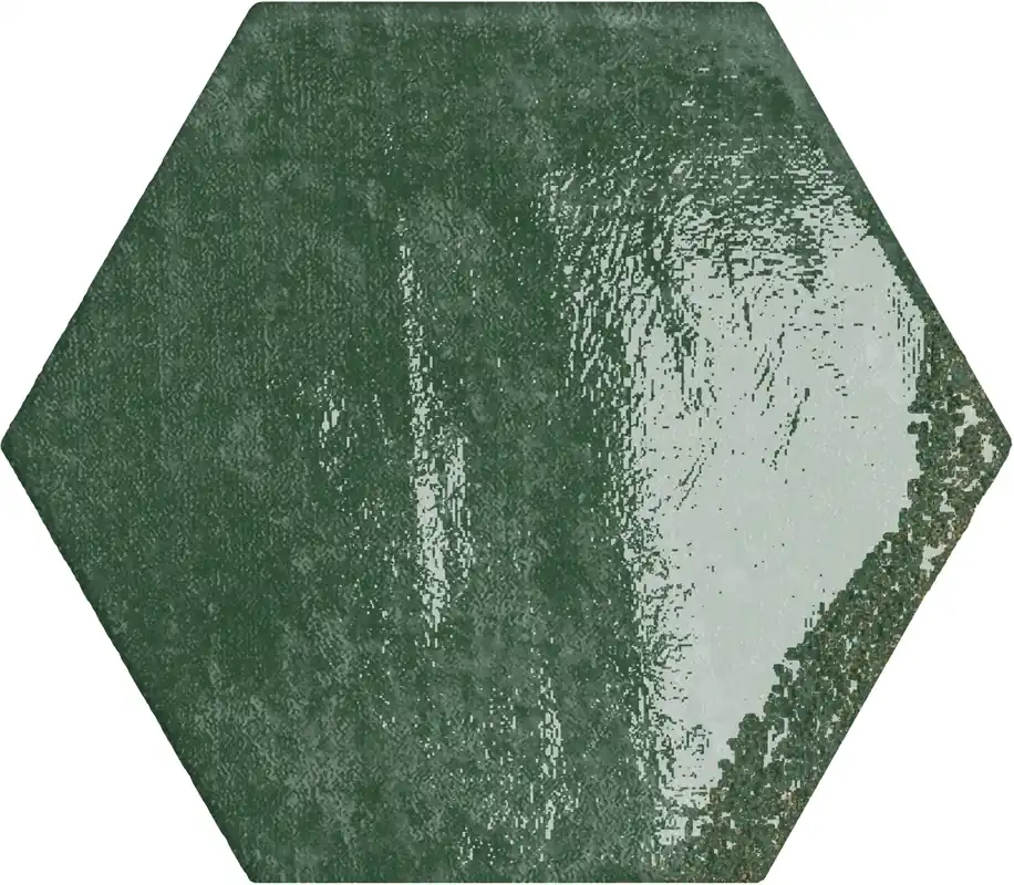 Tegels handvorm carmen hexagon green 13x15 cm (sample) Op = Op