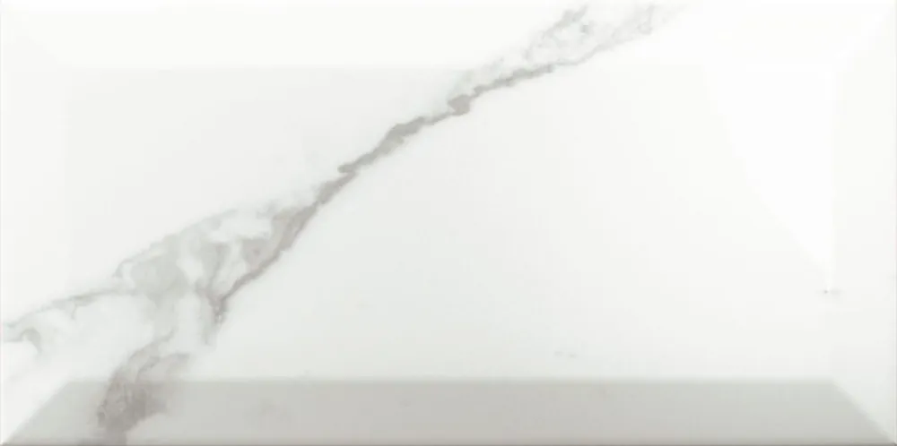 Tegels marmerlook carrara biselado wit glans facet 10x20 cm Exclusieve Aanbieding