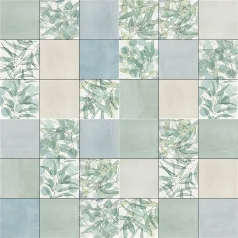 Merkproduct Tegels flora mix bladeren decor 20x20 cm (sample)