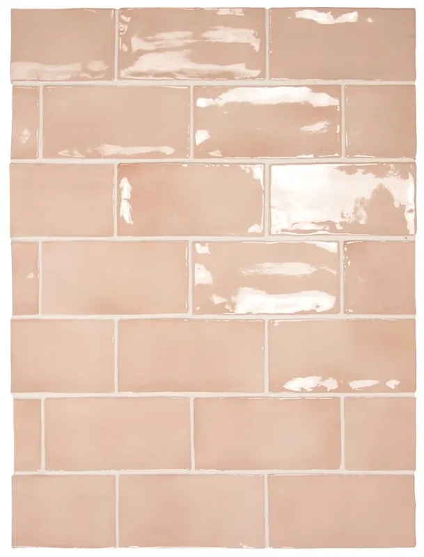 Tegels handvorm Manor Blush Pink 7,5x15cm Laatste Kans