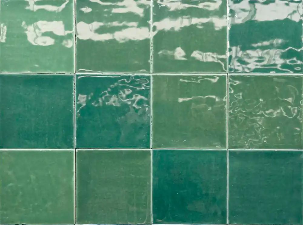 Tegels handvorm zellige groen 12x12 cm (sample) Bestseller