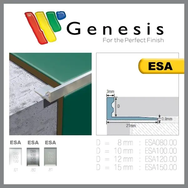 Tegelstrip esa107.81 aluminium recht - mat zilver 2,7m x 10mm Lage Prijs
