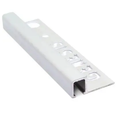 Tegelstrip tdg084.91 aluminium vierkant - glans zilver 2,5m x 8 mm Rechtstreeks Van De Fabrikant