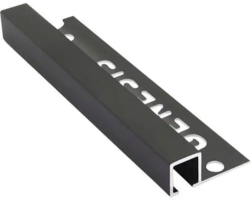 Tegelstrip tdp127.17 aluminium vierkant - mat zwart 2,7m x 12 mm Laatste Versie