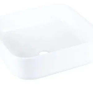 Vierkante waskom wit keramiek met afgeronde hoeken 39x39x14 cm Must-Have