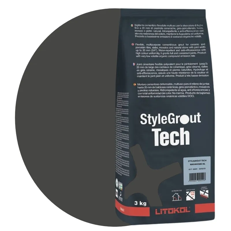 Voegmiddel stylegrout tech zwart-1 voeg 3 kg Tijdelijk Beschikbaar