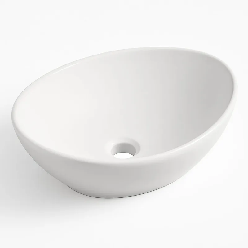 Laatste Kans Waskom opbouw keramiek ovaal 40.5x33x14.5 cm wit