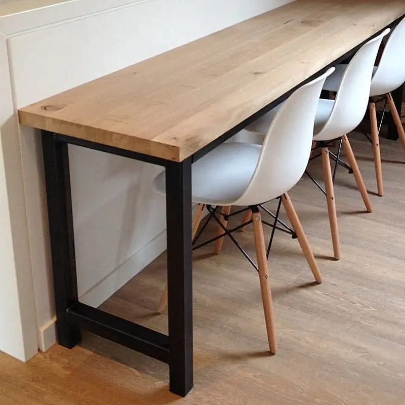 Aanbieding Massief eiken werkblad met rechte kant 40 mm