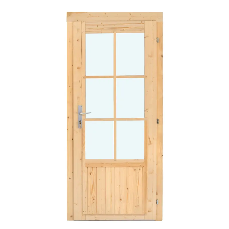 Goedkoop Deur enkel met raam D6 RS vuren 90,5×196 cm