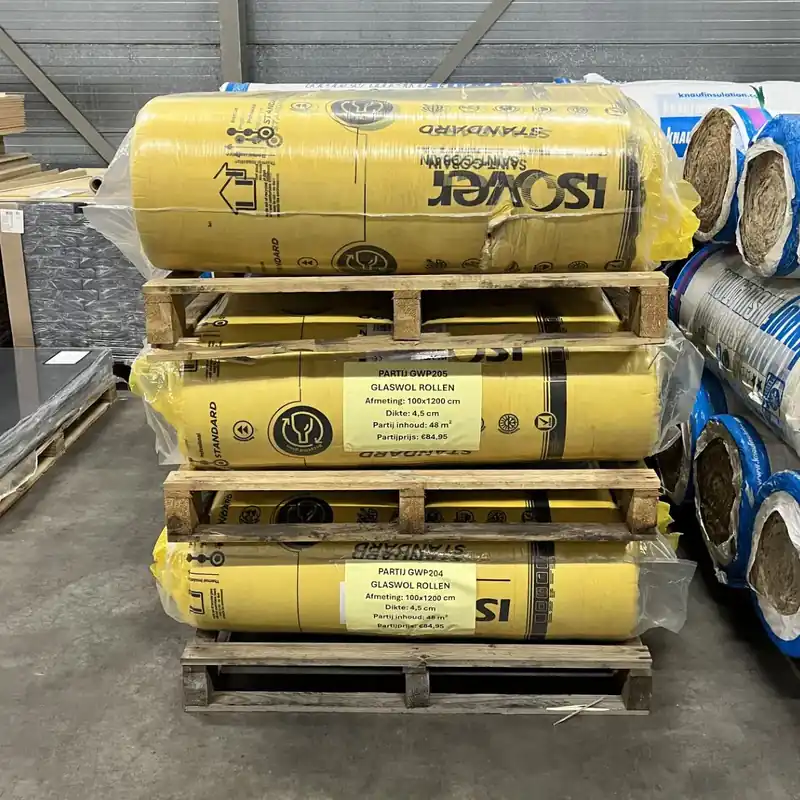 Populair Glaswol rollen Isover 4,5 cm GWP203 t/m GWP207