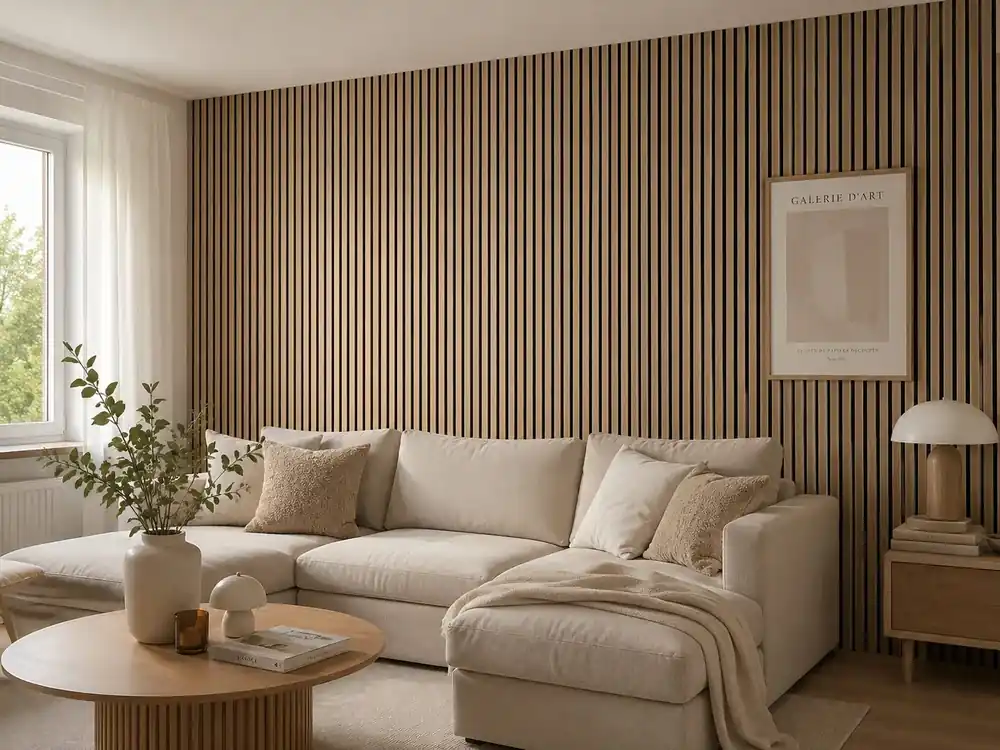 Tijdelijk Beschikbaar 3D akoestisch wandpaneel Wit eiken 260×60 cm