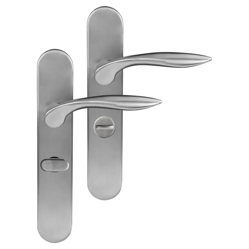 Differnz Groningen deurkruk Ovaal schild – Toilet – Mat chroom Weekendaanbieding