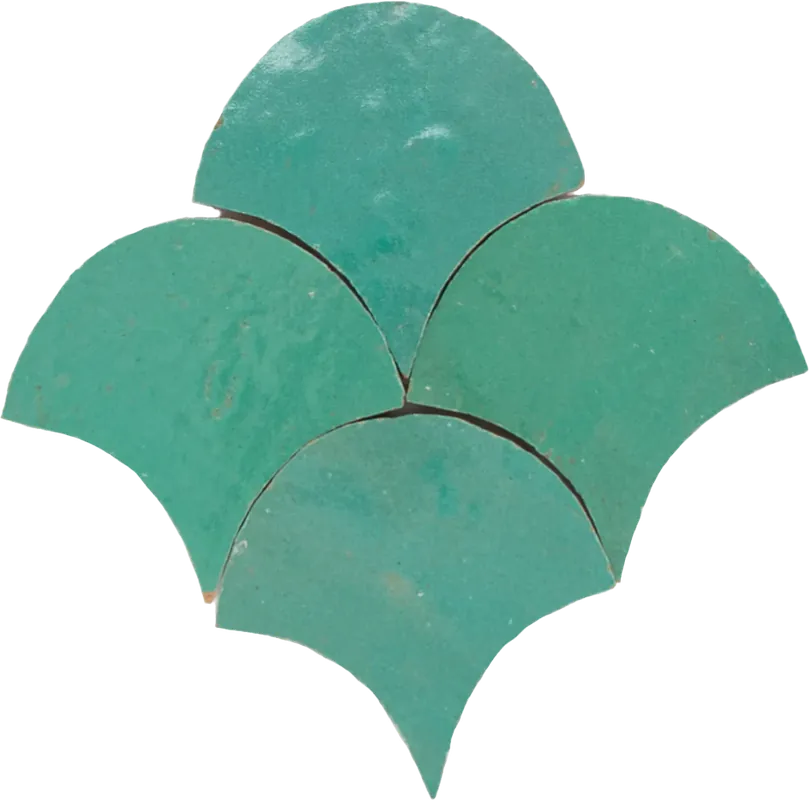 Zellige Vert Turquoise Poisson Echelles Fabrieksprijs