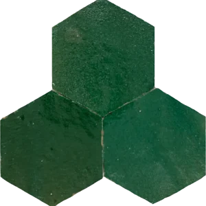 Premium Zellige Vert Foncee Hexagone