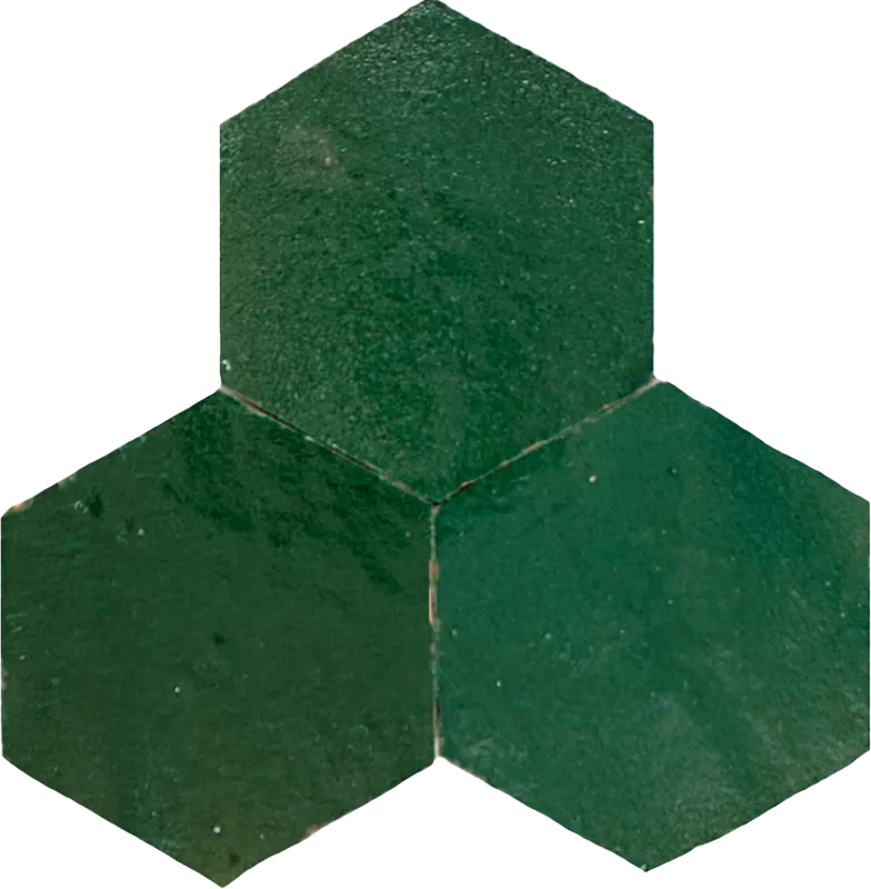 Premium Zellige Vert Foncee Hexagone