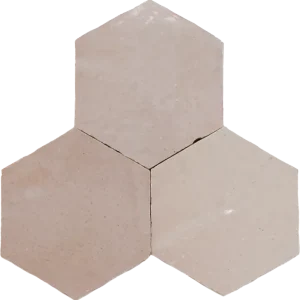 Zellige Gris Rose Hexagone Direct Beschikbaar