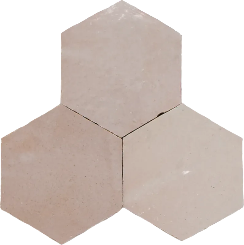 Zellige Gris Rose Hexagone Direct Beschikbaar