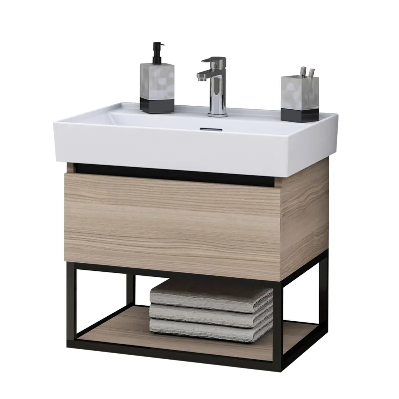 Bestseller SHARP Kolomkast 135 cm – Hazelnoot Open Vakkenkast met 5 Planken